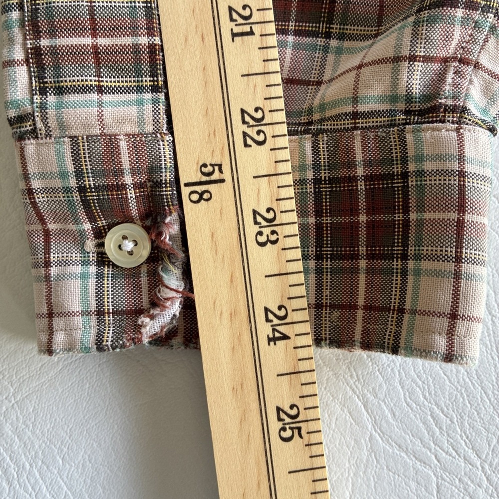 Men's 4XL Ralph Lauren Beige Label Big Shirt XL Plaid Pony 90s Distressed Read - Picture 11 of 16
